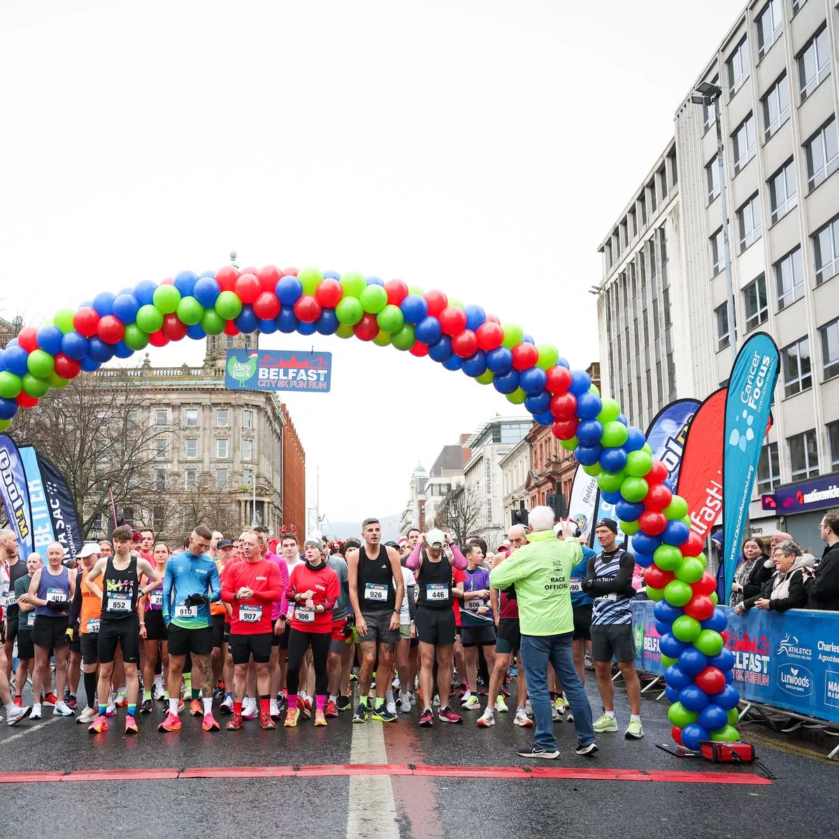 Runners gathering at a previous Belfast City 5K start line